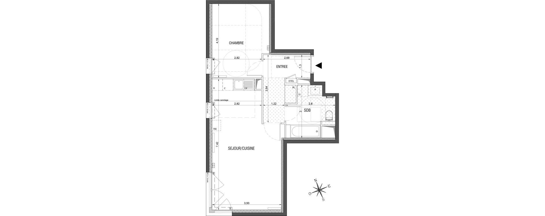 Appartement T2 de 53,10 m2 &agrave; Rueil-Malmaison L'arsenal
