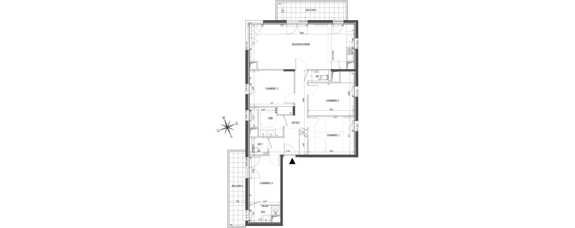 Appartement T5 de 102,78 m2 &agrave; Rueil-Malmaison L'arsenal