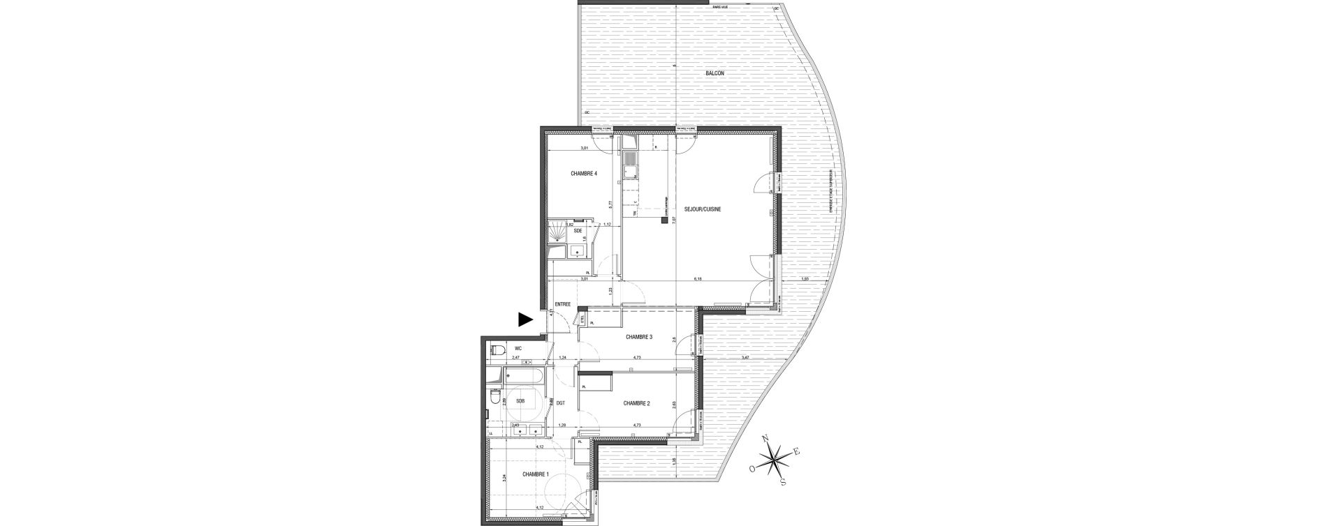 Appartement T5 de 116,70 m2 &agrave; Rueil-Malmaison L'arsenal