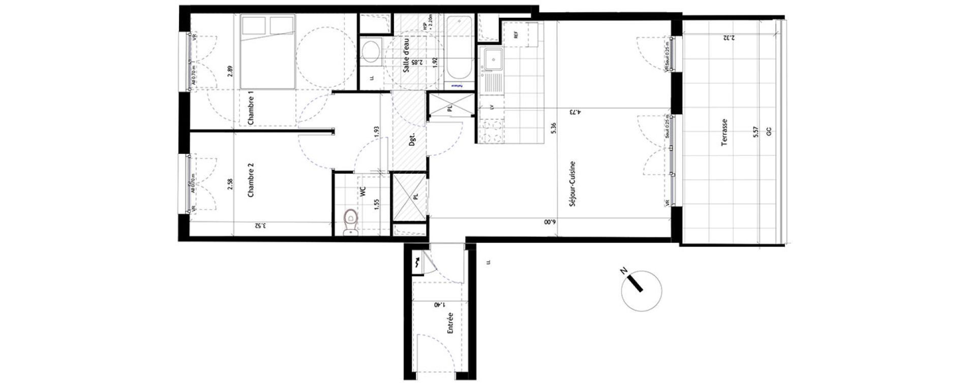 Appartement T3 de 66,79 m2 &agrave; Rueil-Malmaison Centre