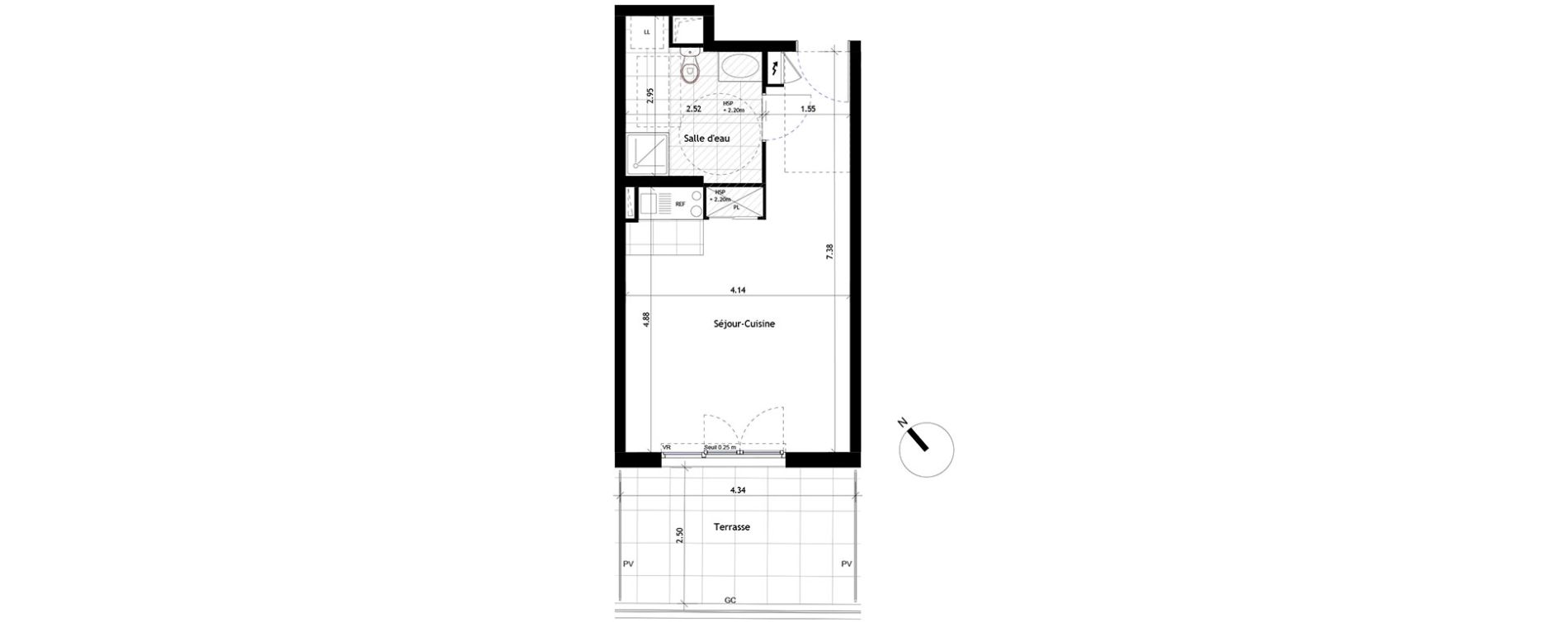 Appartement T1 de 30,14 m2 &agrave; Rueil-Malmaison Centre