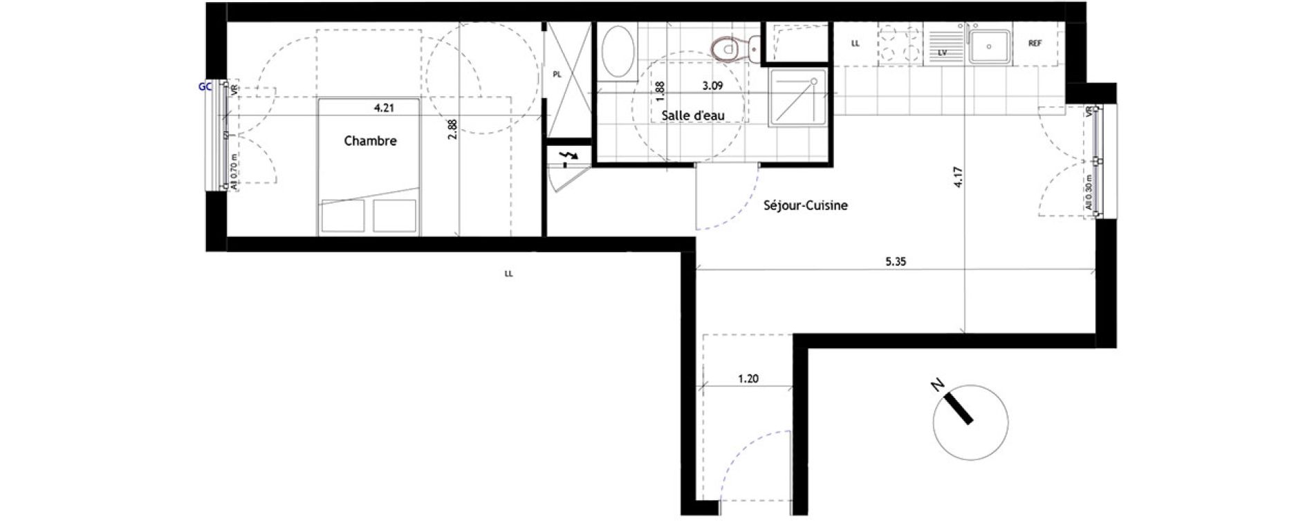 Appartement T2 de 41,47 m2 &agrave; Rueil-Malmaison Centre