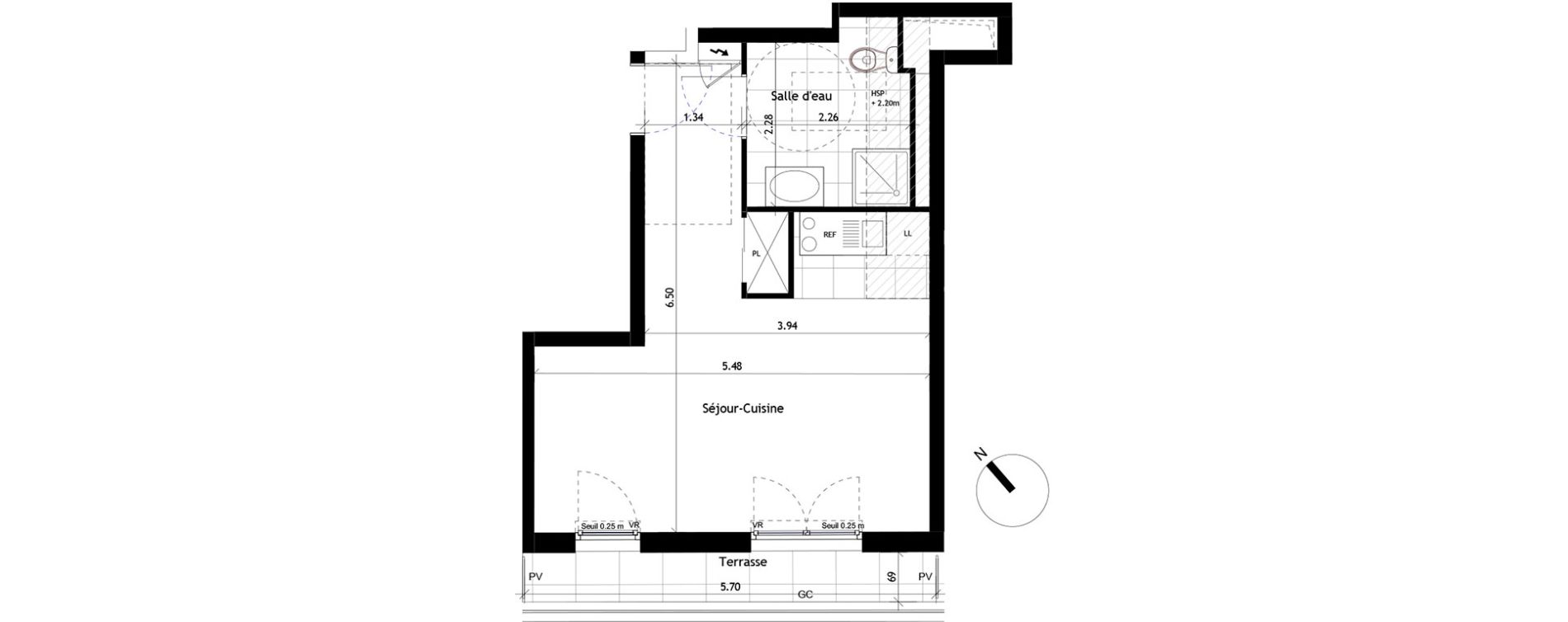 Appartement T1 de 29,43 m2 &agrave; Rueil-Malmaison Centre
