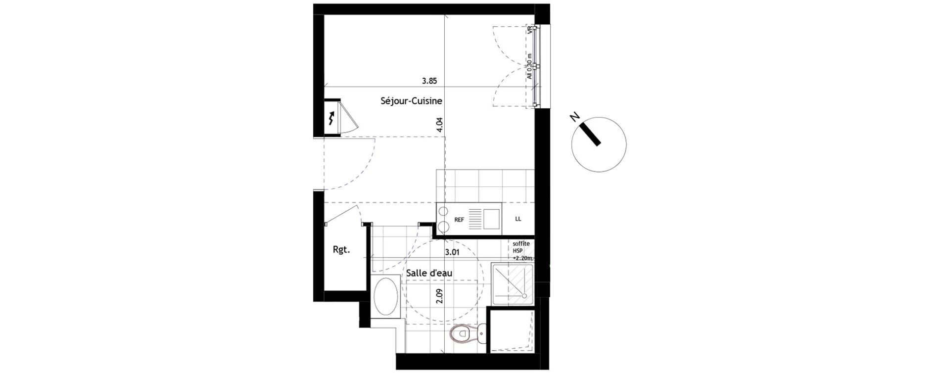 Appartement T1 de 21,20 m2 &agrave; Rueil-Malmaison Centre