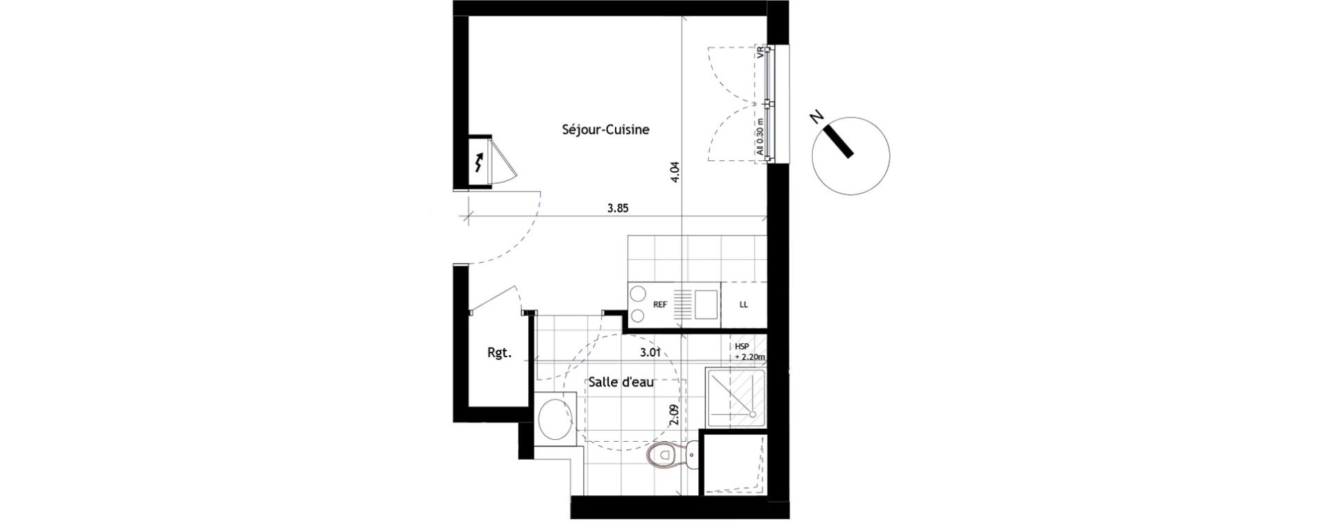 Appartement T1 de 21,20 m2 &agrave; Rueil-Malmaison Centre