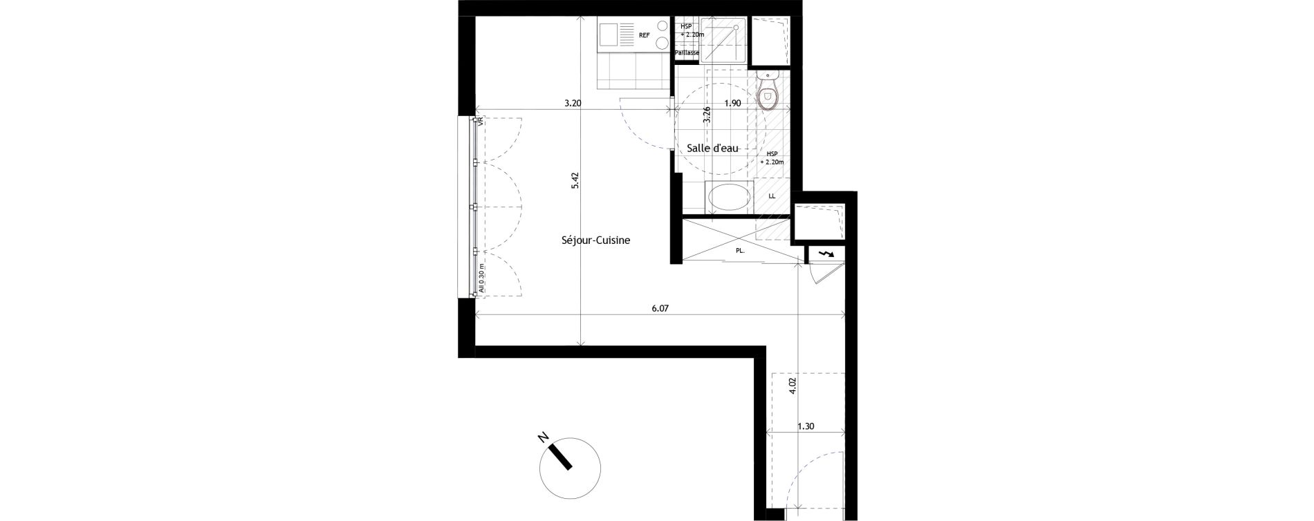 Appartement T1 de 31,54 m2 &agrave; Rueil-Malmaison Centre