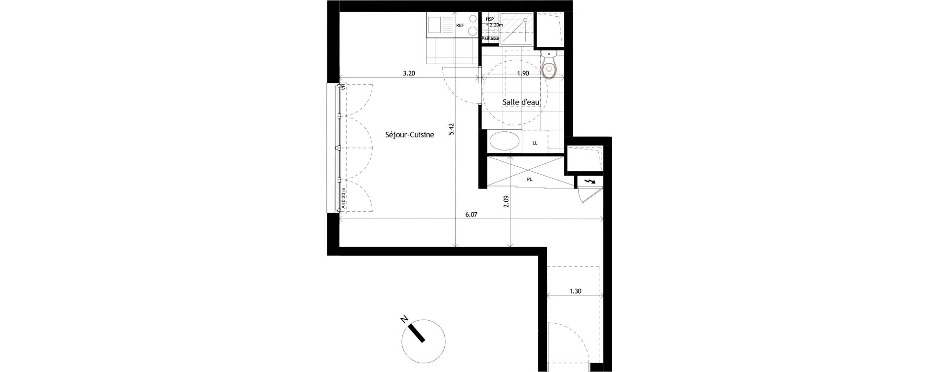 Appartement T1 de 31,74 m2 &agrave; Rueil-Malmaison Centre