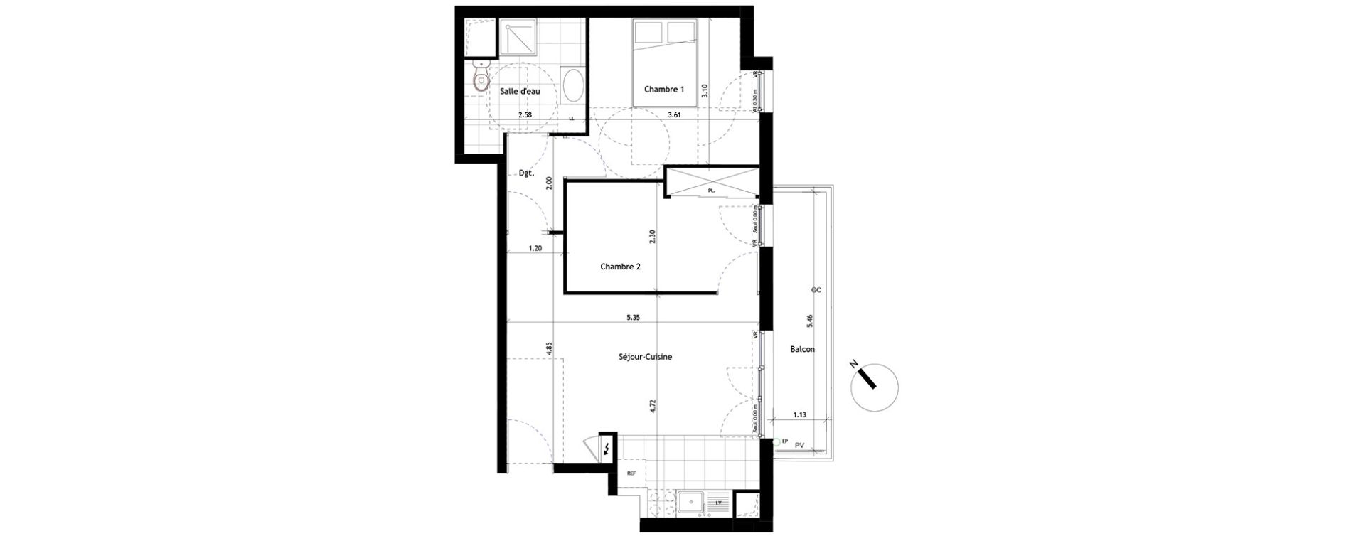 Appartement T3 de 53,28 m2 &agrave; Rueil-Malmaison Centre