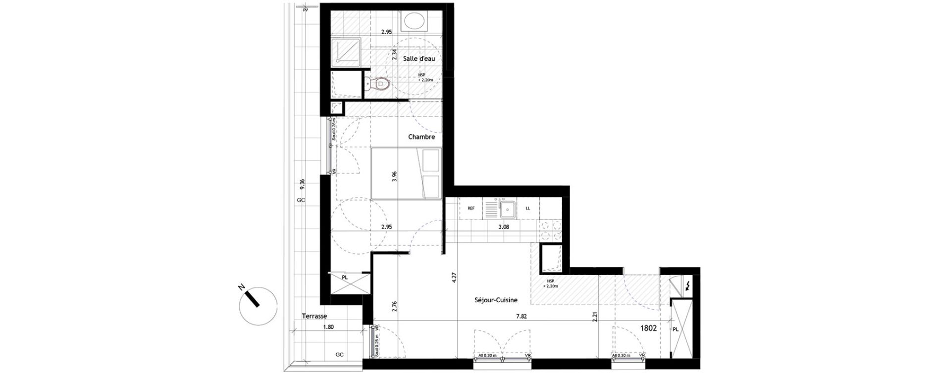 Appartement T2 de 44,19 m2 &agrave; Rueil-Malmaison Centre