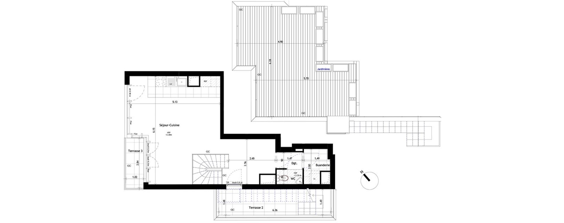 Appartement T3 de 70,24 m2 &agrave; Rueil-Malmaison Centre