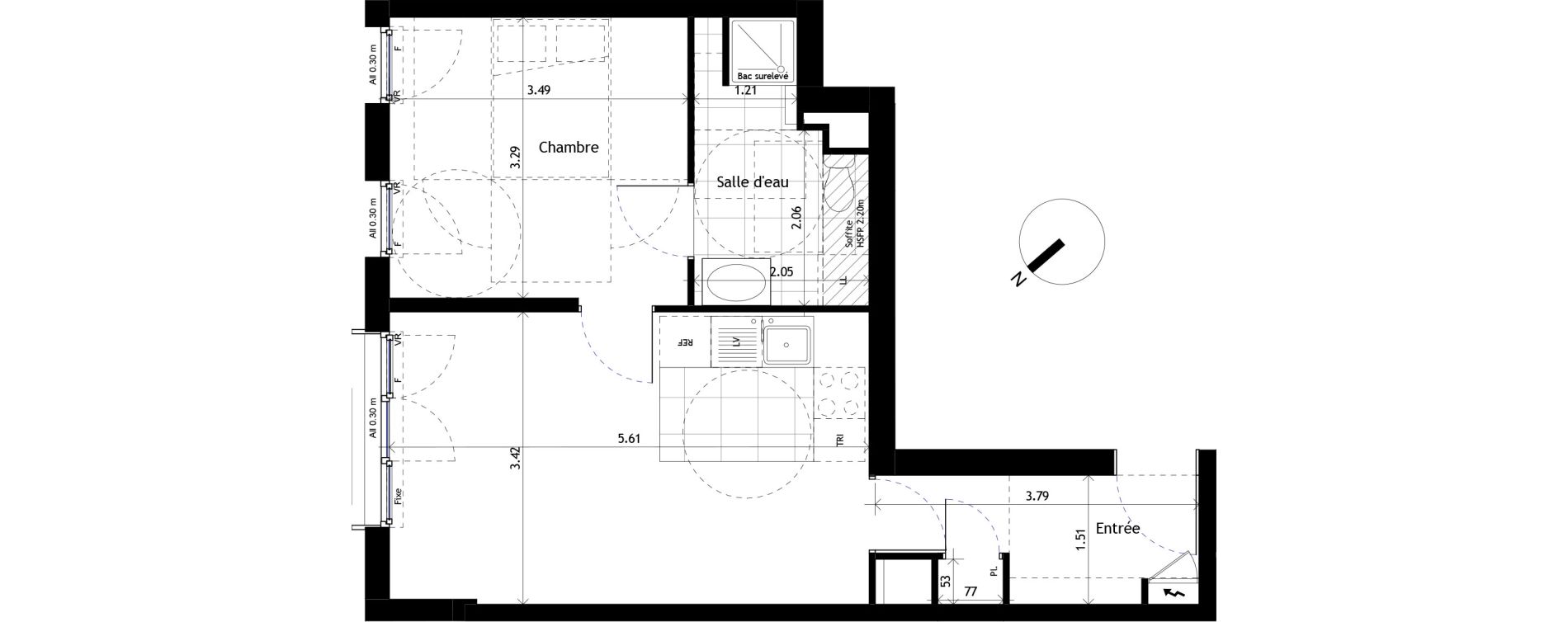 Appartement T2 de 41,40 m2 &agrave; Rueil-Malmaison Centre