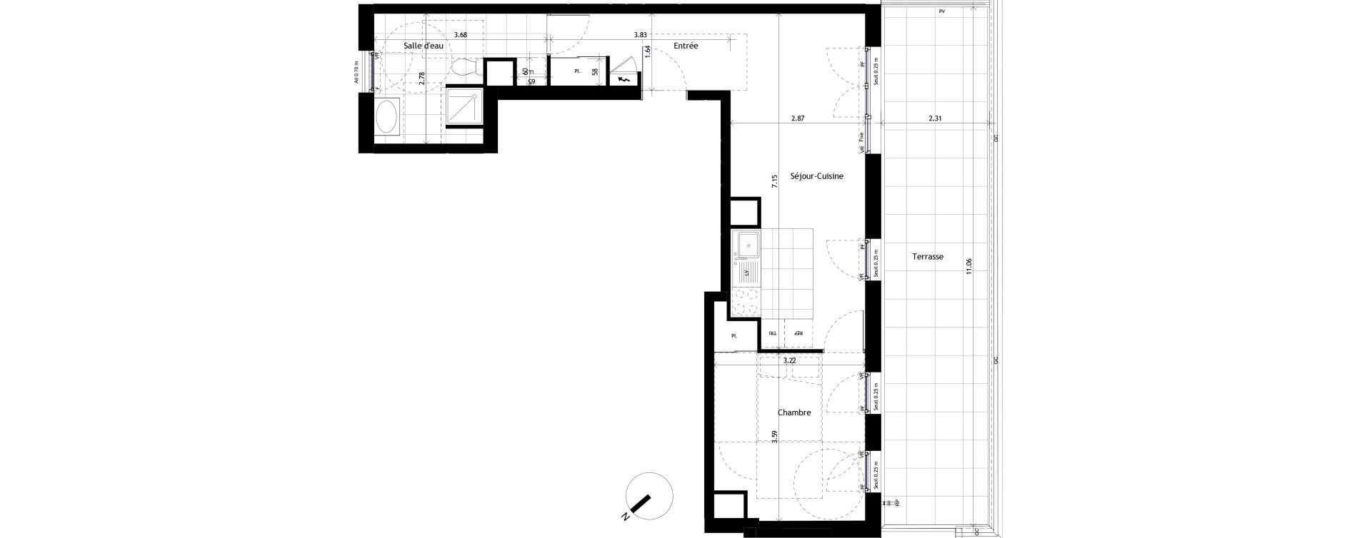 Appartement T2 de 45,40 m2 &agrave; Rueil-Malmaison Centre