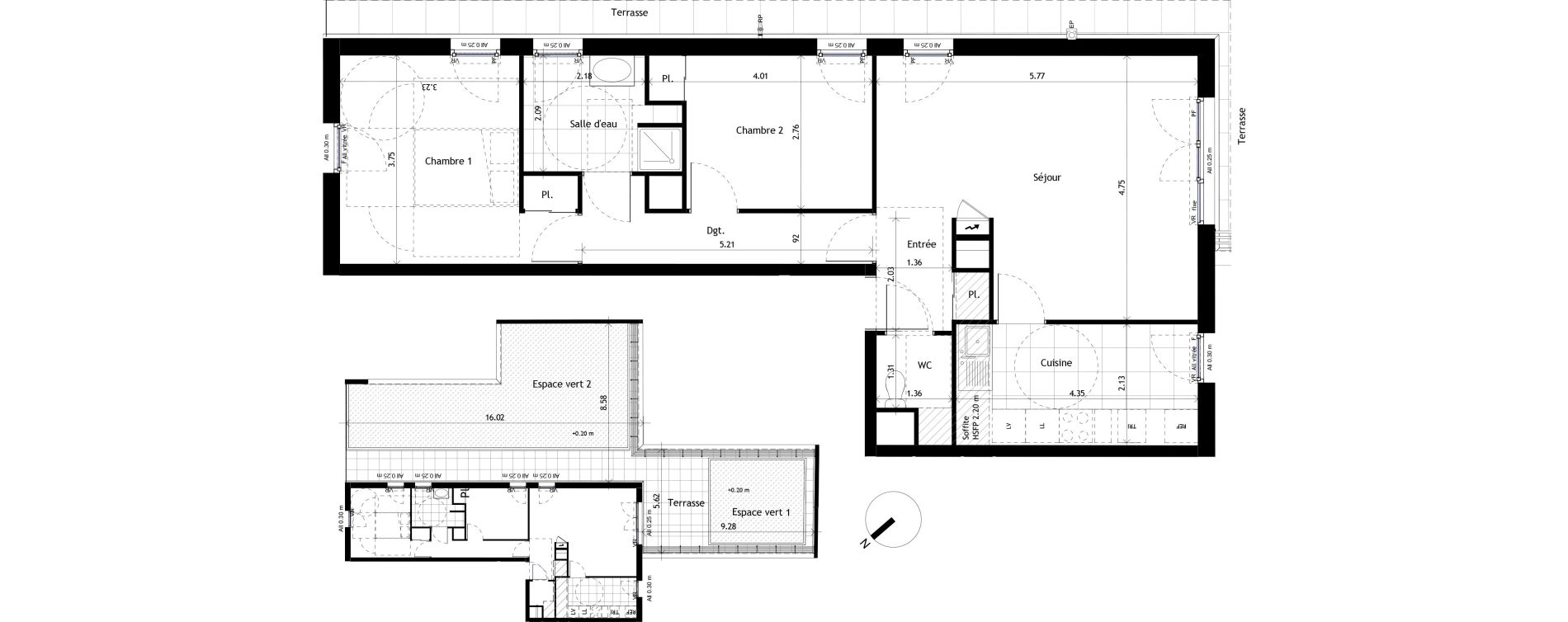Appartement T3 de 72,91 m2 &agrave; Rueil-Malmaison Centre