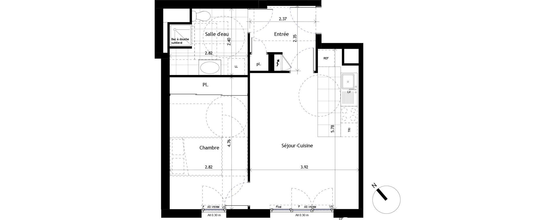 Appartement T2 de 45,01 m2 &agrave; Rueil-Malmaison Centre
