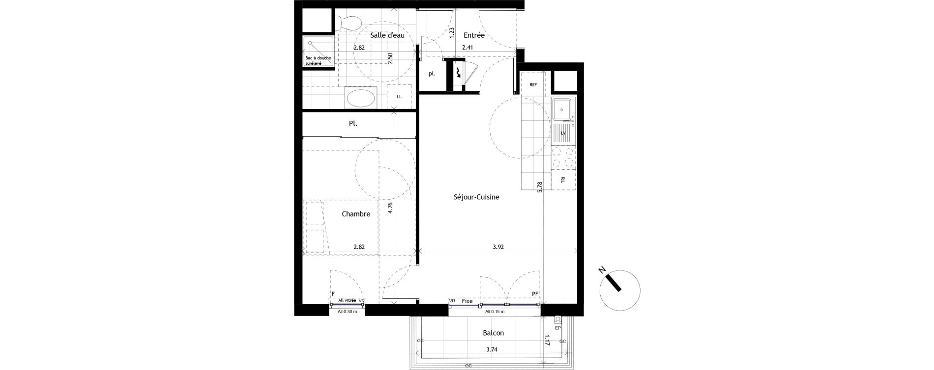 Appartement T2 de 45,26 m2 &agrave; Rueil-Malmaison Centre