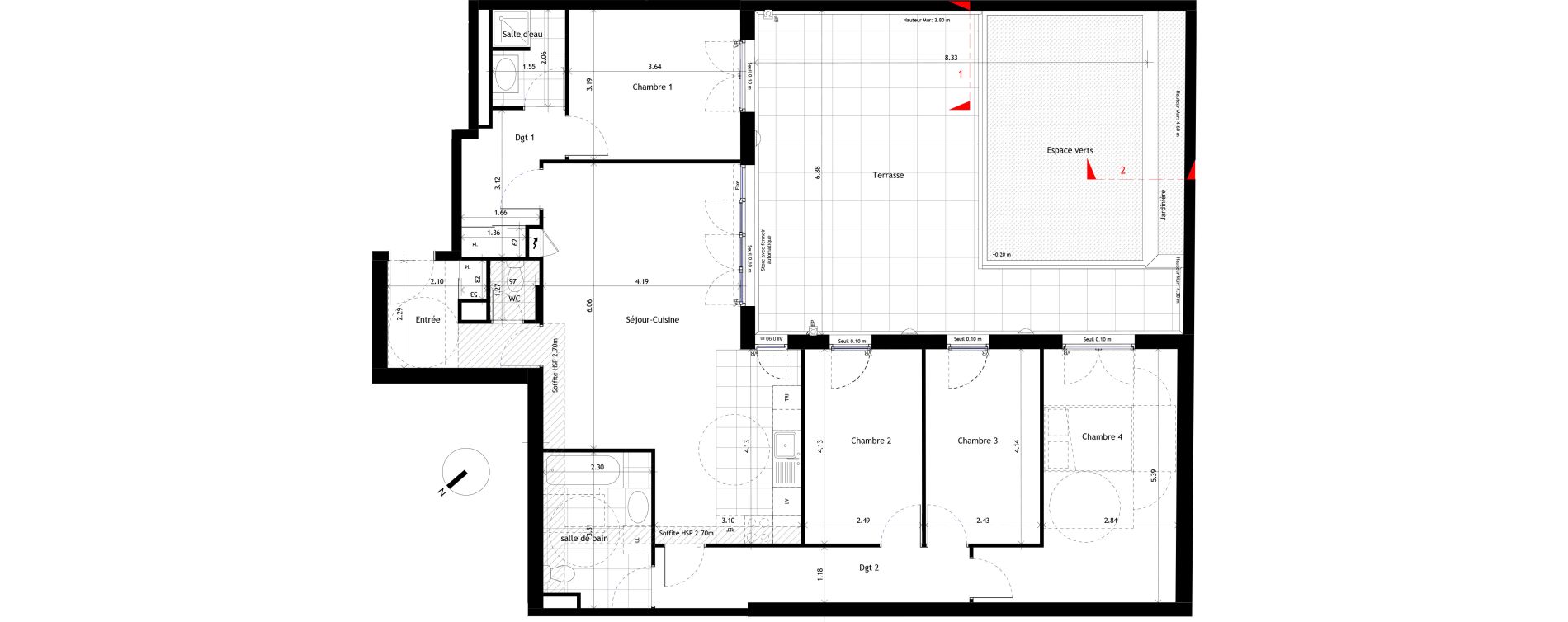Appartement T5 de 113,90 m2 &agrave; Rueil-Malmaison Centre
