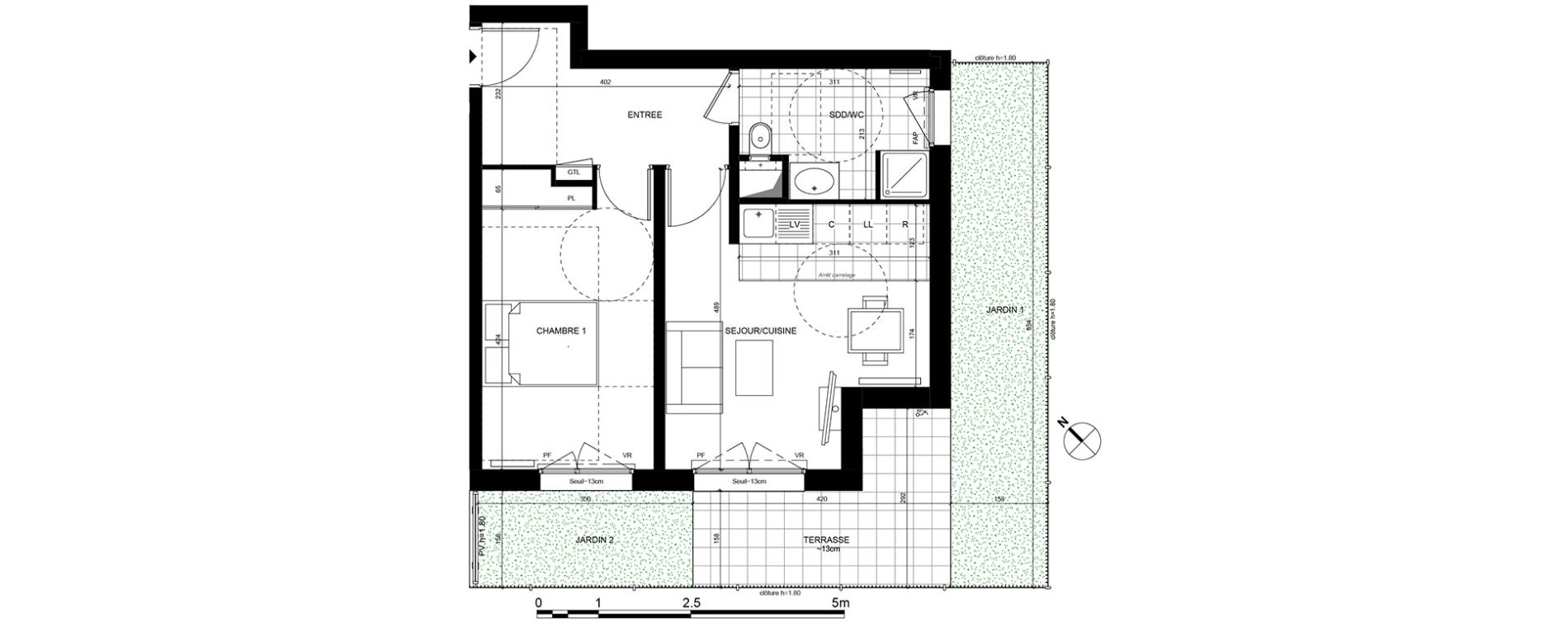 Appartement T2 de 44,10 m2 &agrave; Rueil-Malmaison Centre