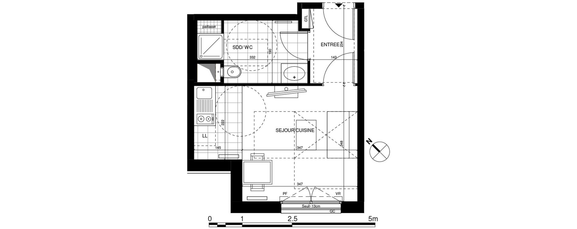 Appartement T1 de 24,10 m2 &agrave; Rueil-Malmaison Centre
