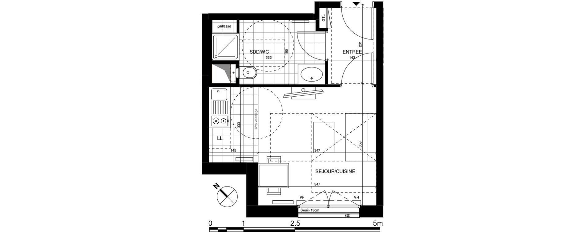 Appartement T1 de 24,10 m2 &agrave; Rueil-Malmaison Centre