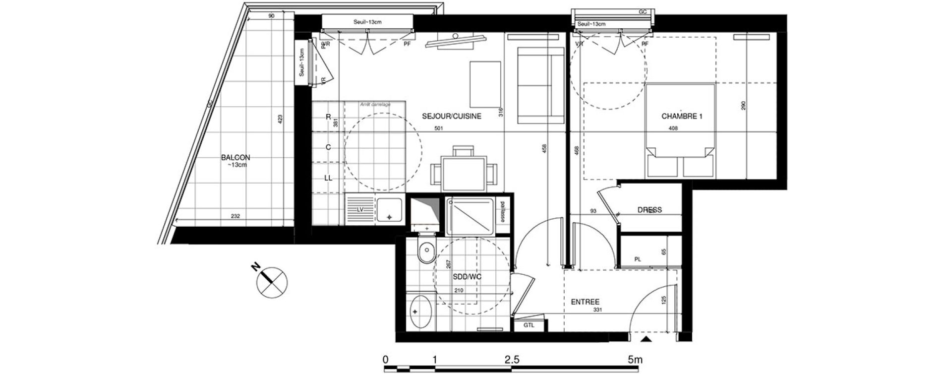 Appartement T2 de 42,80 m2 &agrave; Rueil-Malmaison Centre