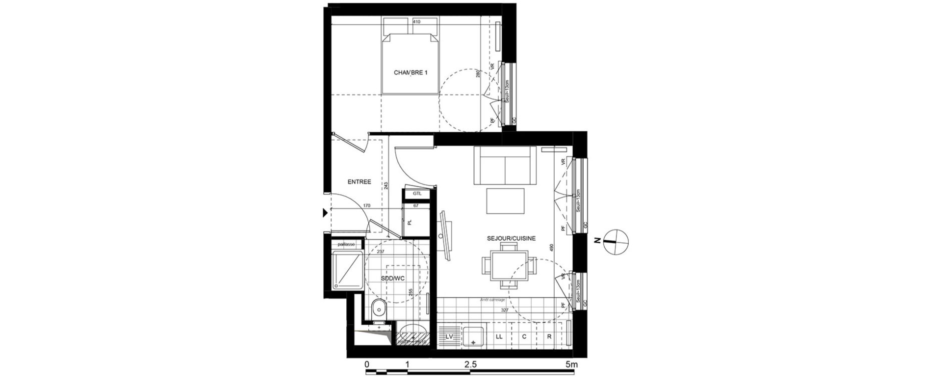Appartement T2 de 37,60 m2 &agrave; Rueil-Malmaison Centre