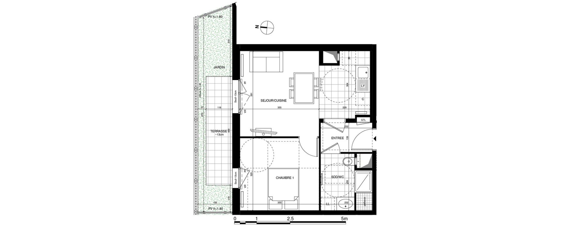 Appartement T2 de 39,80 m2 &agrave; Rueil-Malmaison Centre