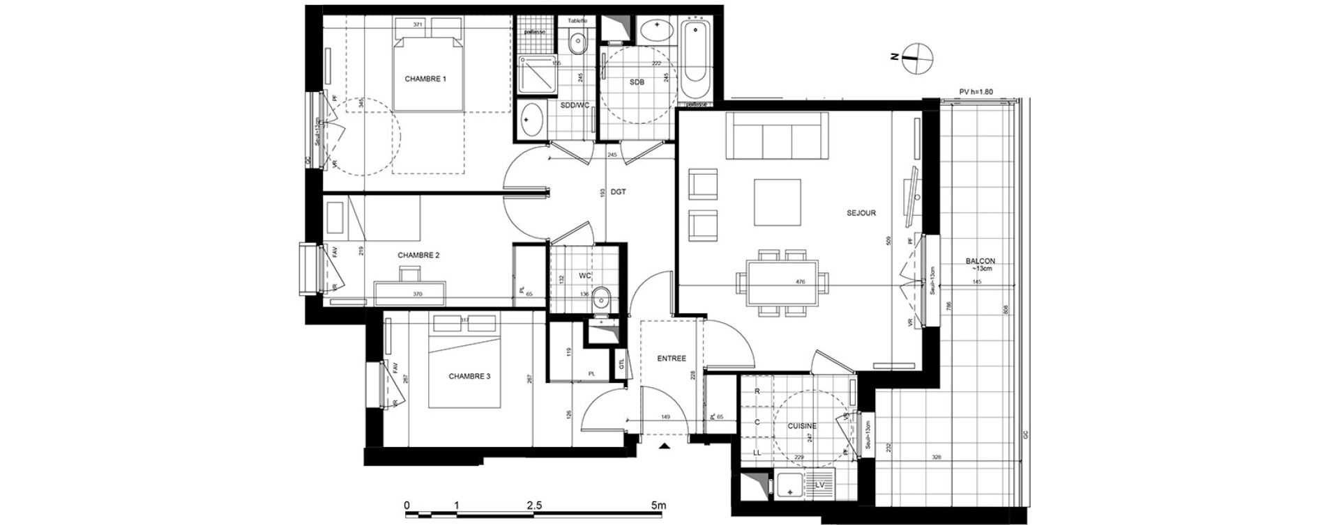 Appartement T4 de 83,20 m2 &agrave; Rueil-Malmaison Centre