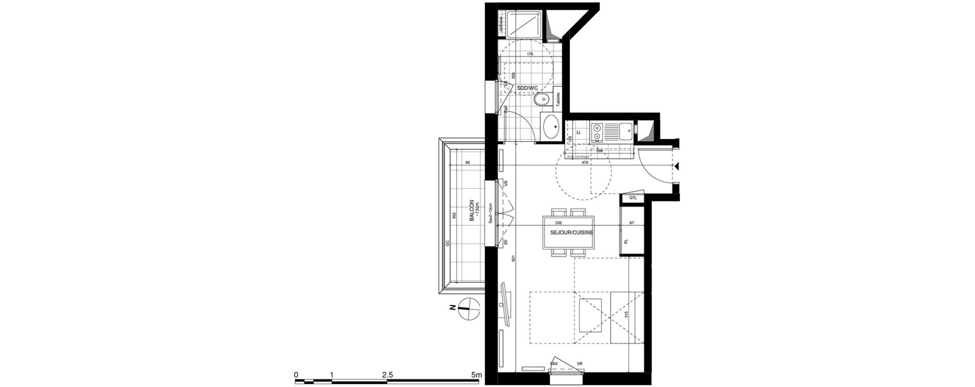 Appartement T1 de 32,30 m2 &agrave; Rueil-Malmaison Centre