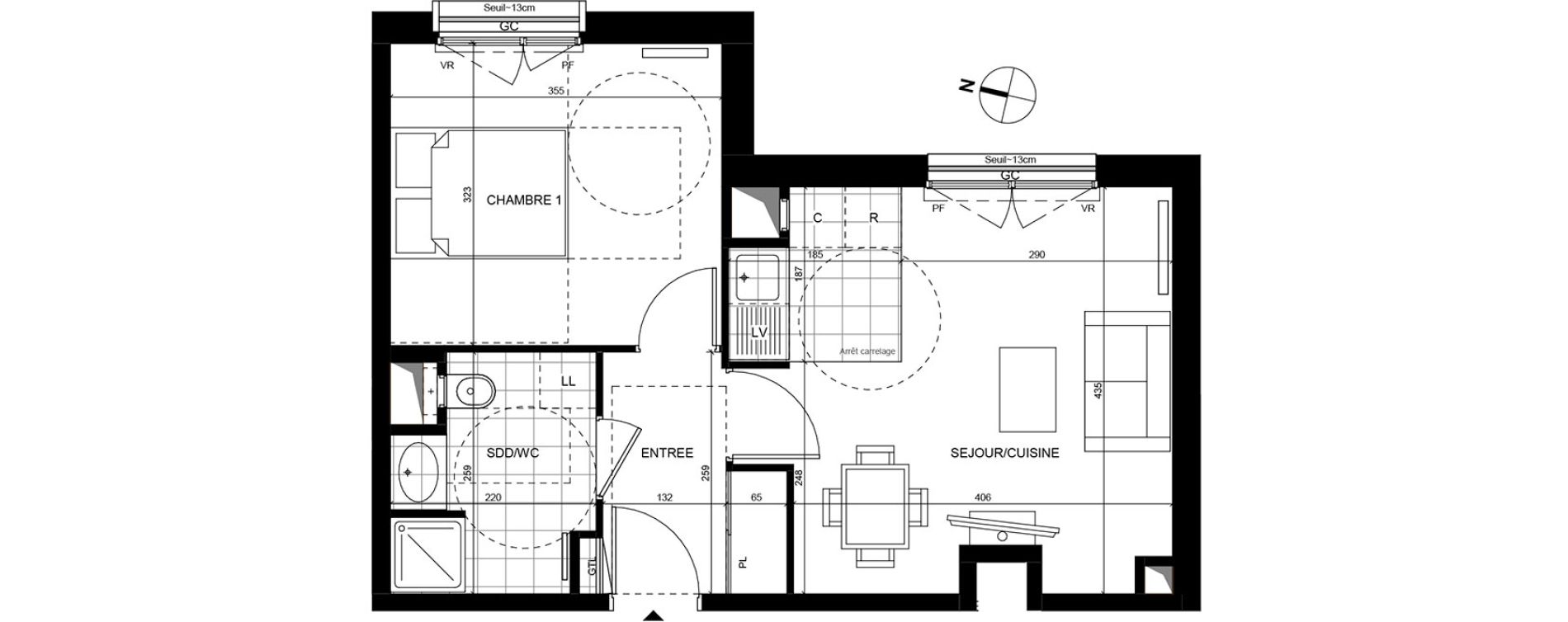 Appartement T2 de 39,30 m2 &agrave; Rueil-Malmaison Centre