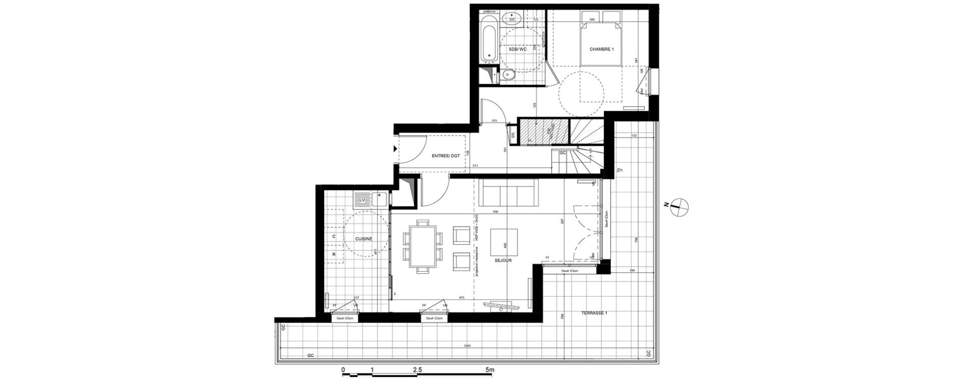 Duplex T5 de 115,40 m2 &agrave; Rueil-Malmaison Centre