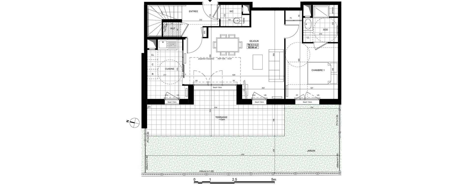 Duplex T4 de 92,90 m2 &agrave; Rueil-Malmaison Centre