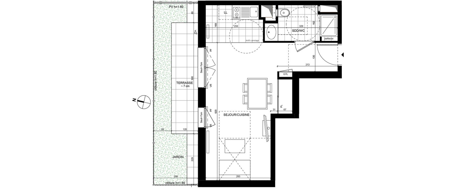 Appartement T1 de 32,50 m2 &agrave; Rueil-Malmaison Centre
