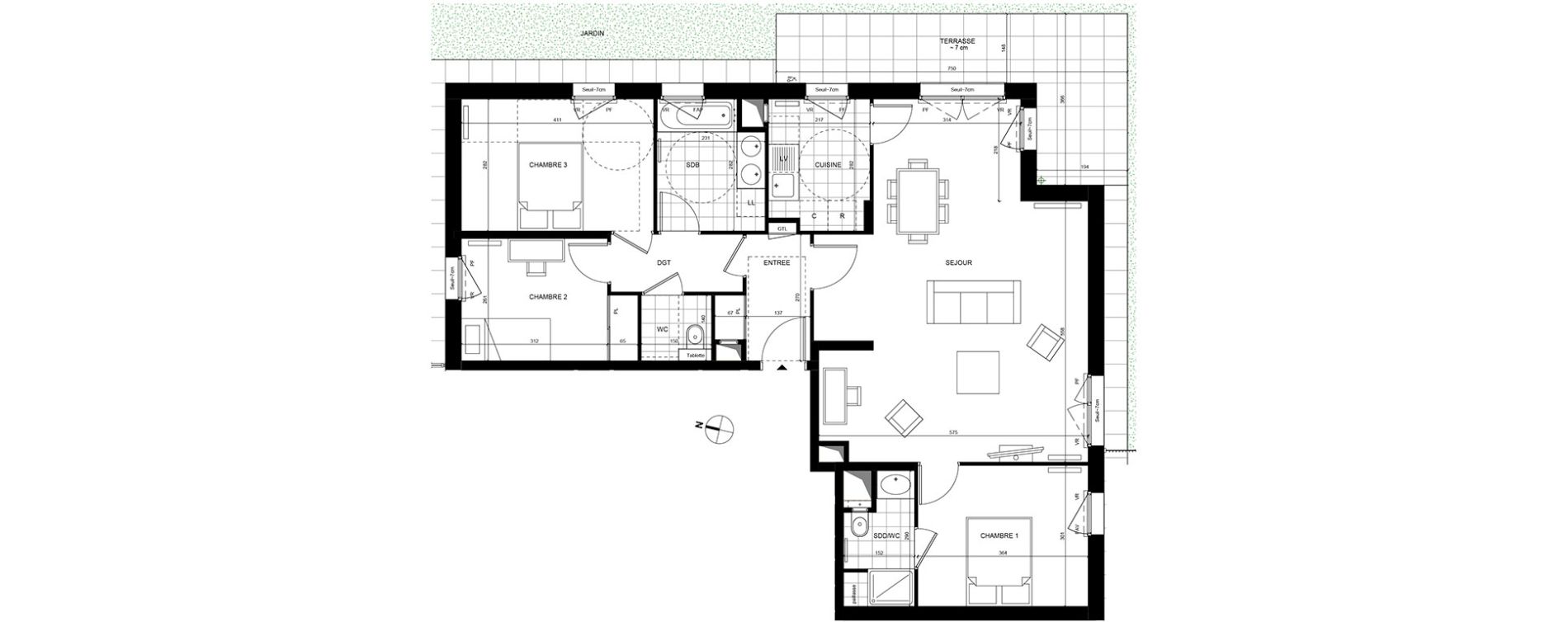 Appartement T4 de 94,80 m2 &agrave; Rueil-Malmaison Centre