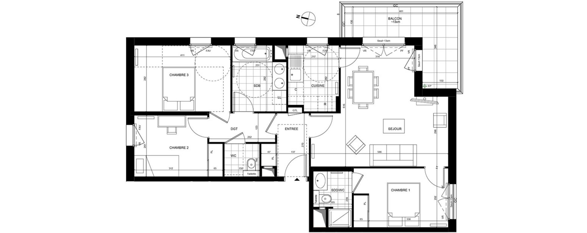 Appartement T4 de 79,00 m2 &agrave; Rueil-Malmaison Centre