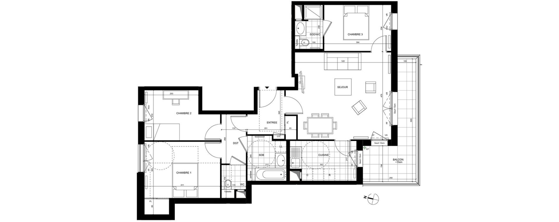 Appartement T4 de 83,10 m2 &agrave; Rueil-Malmaison Centre