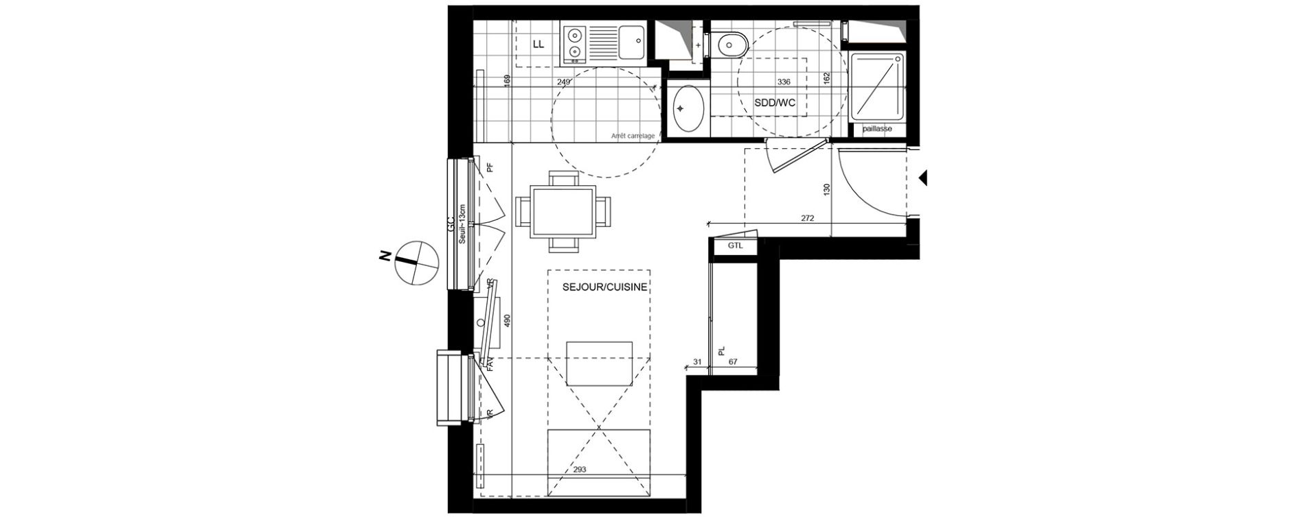 Appartement T1 de 28,60 m2 &agrave; Rueil-Malmaison Centre