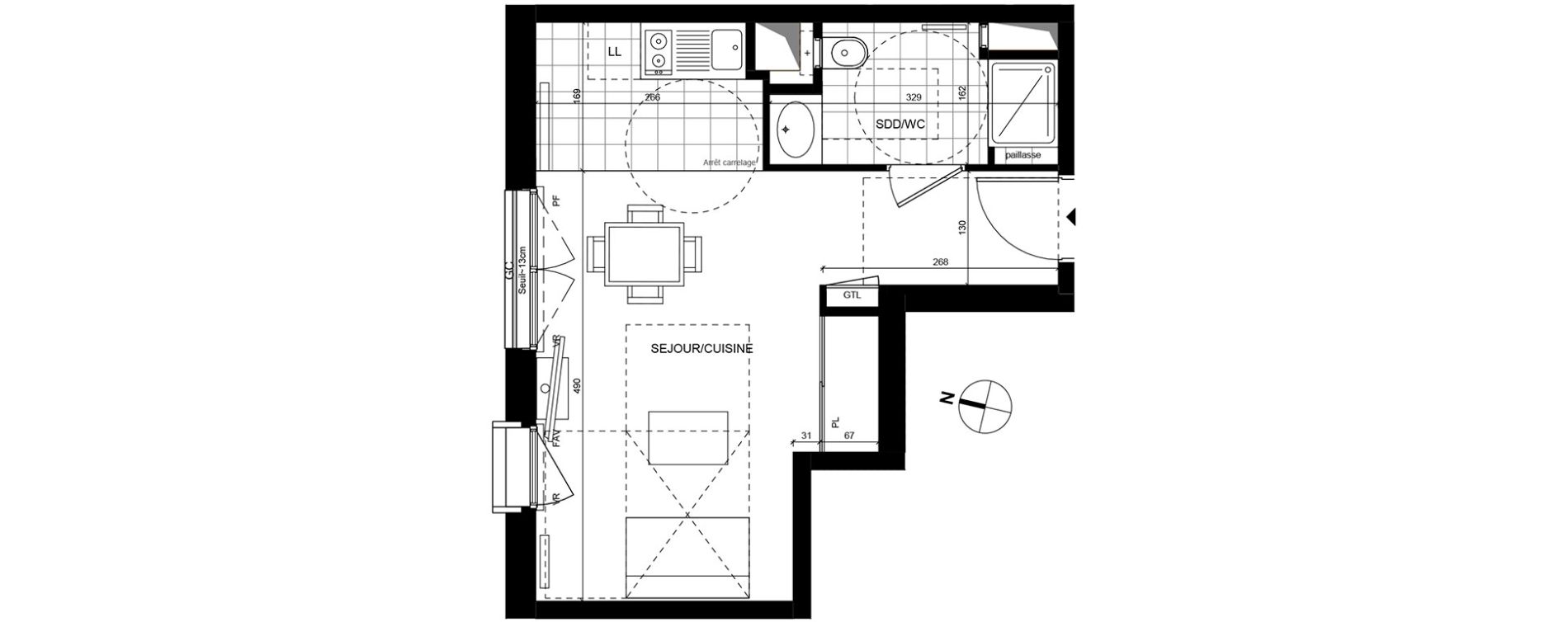 Appartement T1 de 28,60 m2 &agrave; Rueil-Malmaison Centre