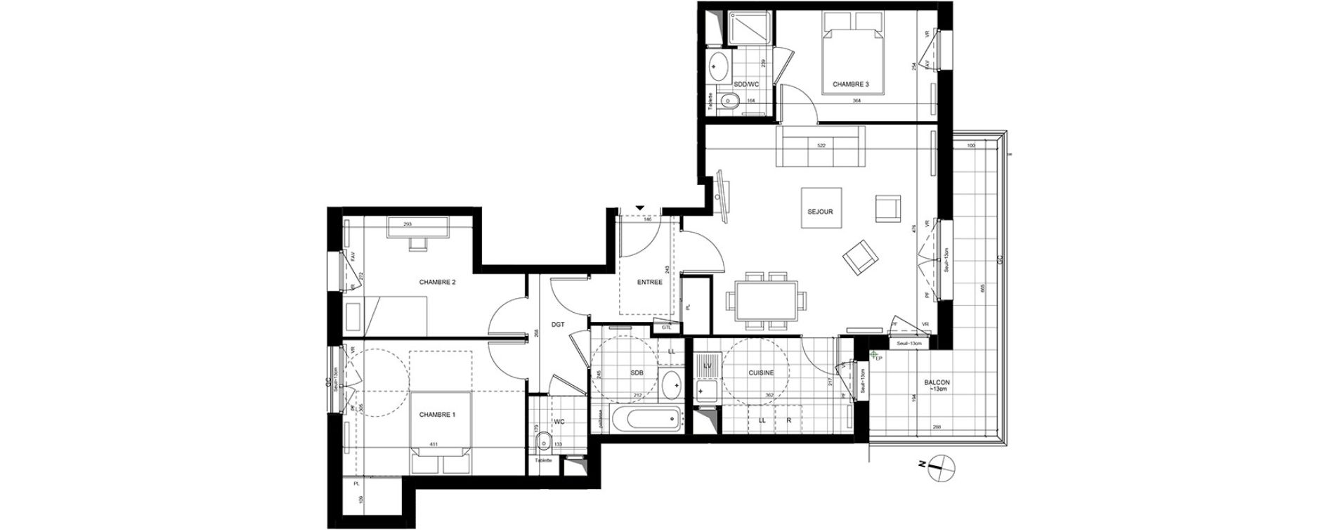 Appartement T4 de 83,10 m2 &agrave; Rueil-Malmaison Centre