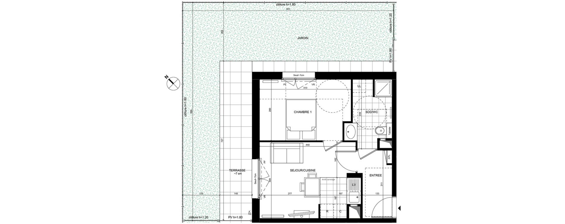Appartement T2 de 36,50 m2 &agrave; Rueil-Malmaison Centre