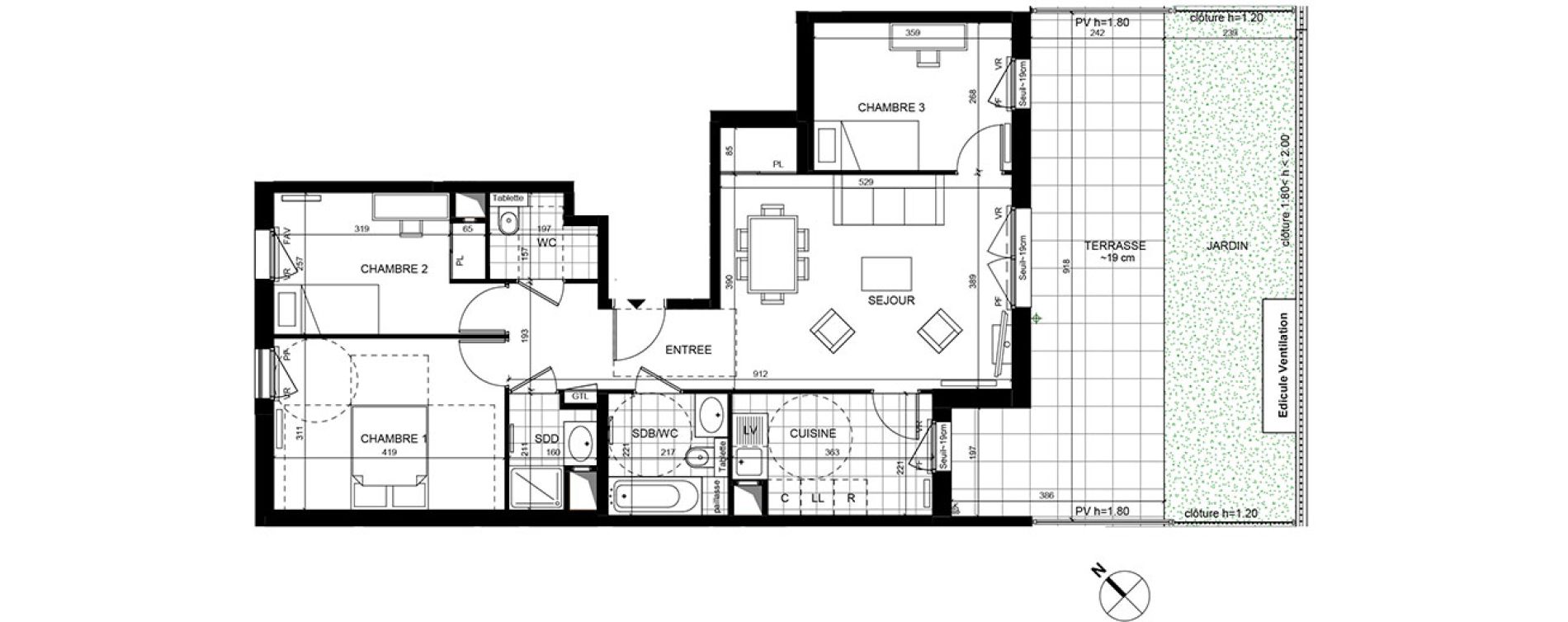 Appartement T4 de 78,00 m2 &agrave; Rueil-Malmaison Centre