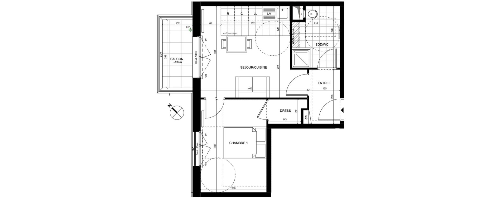 Appartement T2 de 38,30 m2 &agrave; Rueil-Malmaison Centre