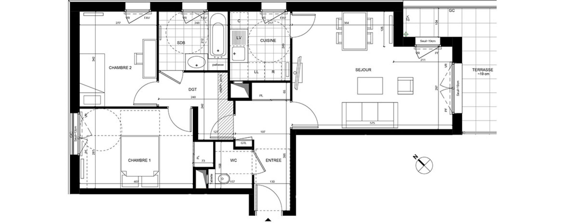 Appartement T3 de 67,90 m2 &agrave; Rueil-Malmaison Centre