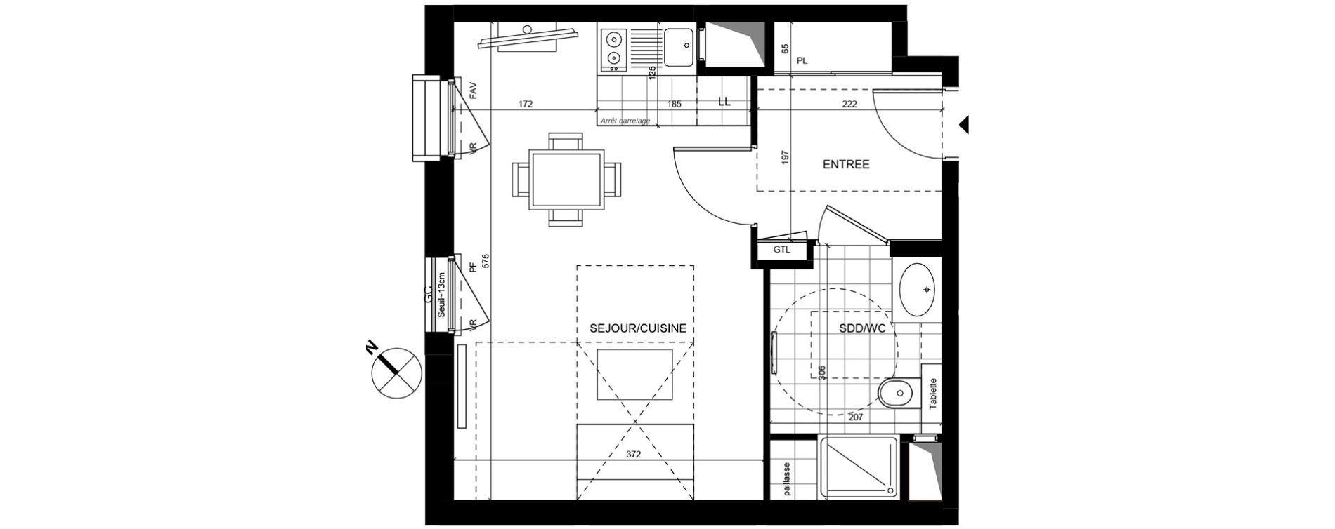 Appartement T1 de 31,30 m2 &agrave; Rueil-Malmaison Centre