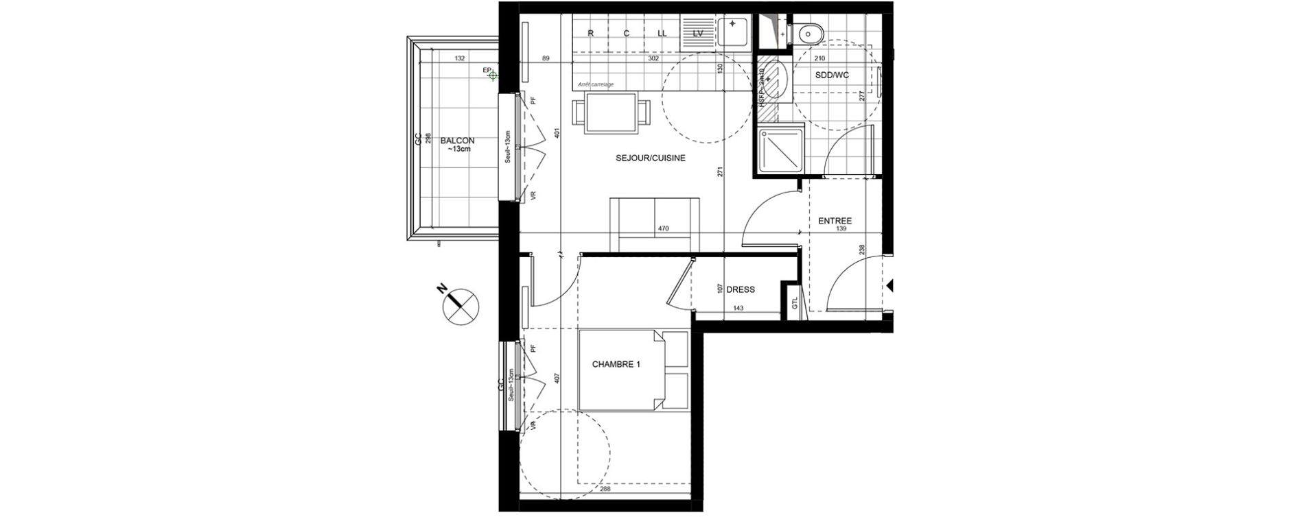 Appartement T2 de 38,30 m2 &agrave; Rueil-Malmaison Centre