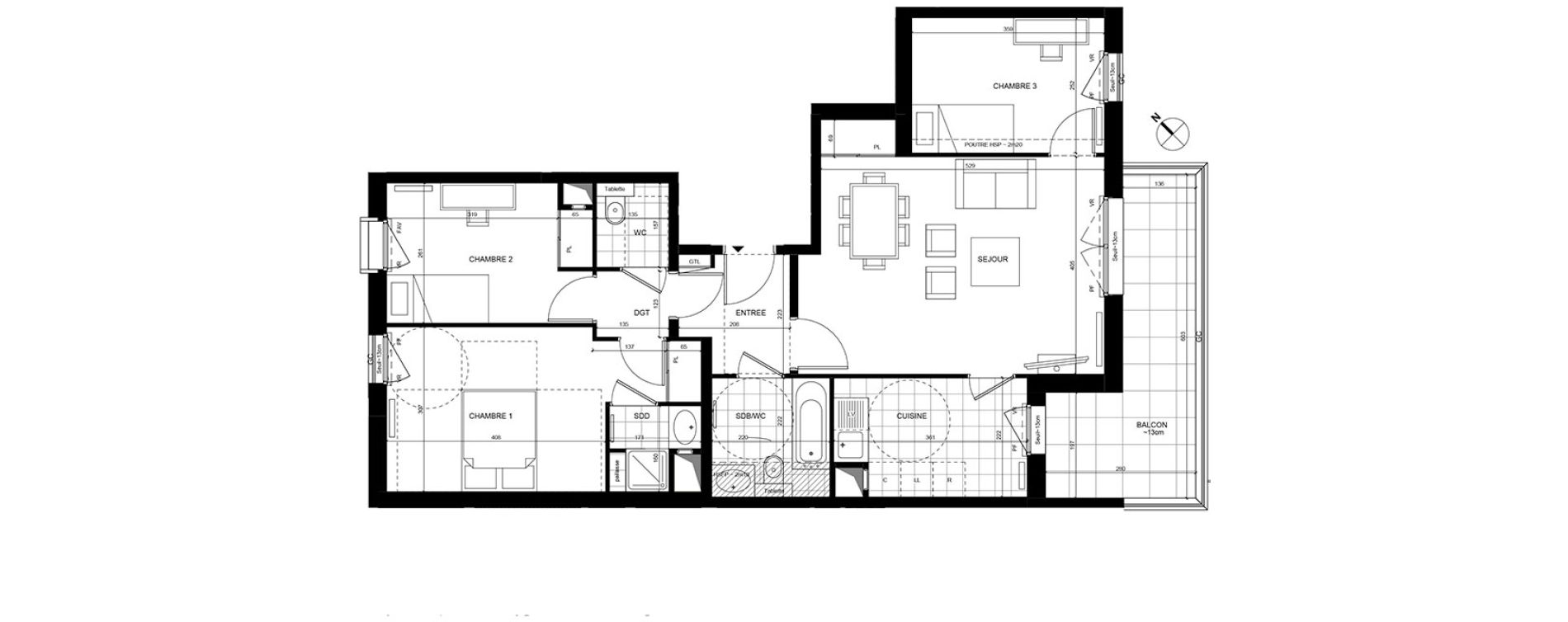Appartement T4 de 78,70 m2 &agrave; Rueil-Malmaison Centre