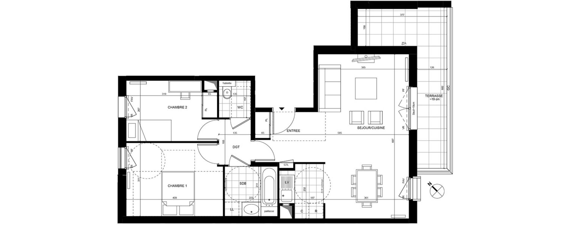 Appartement T3 de 66,70 m2 &agrave; Rueil-Malmaison Centre