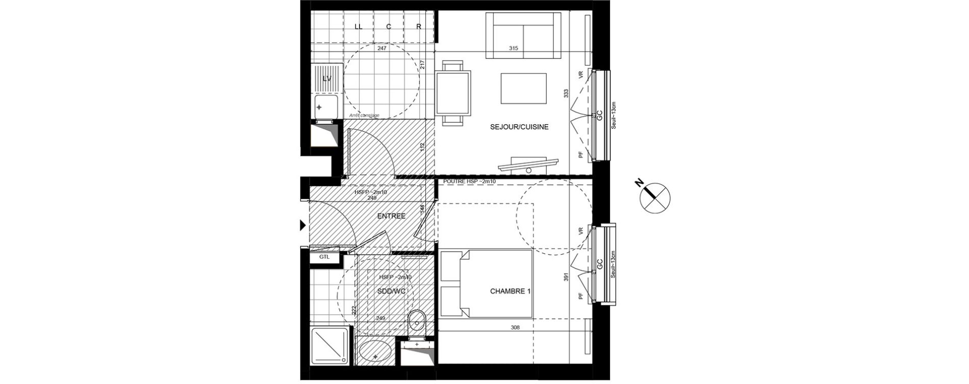 Appartement T2 de 37,40 m2 &agrave; Rueil-Malmaison Centre