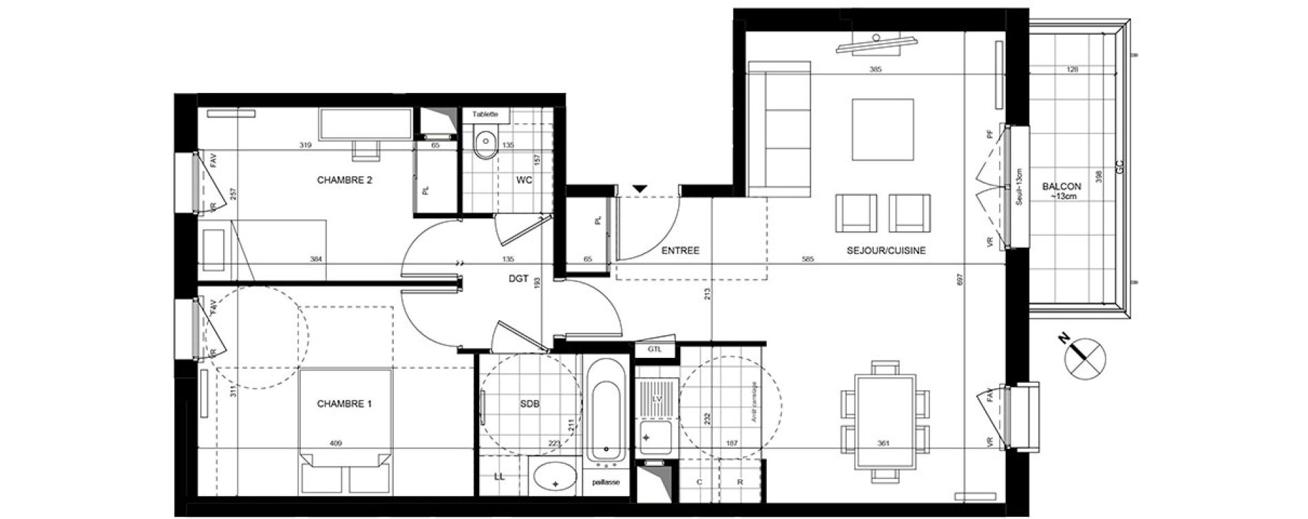 Appartement T3 de 66,70 m2 &agrave; Rueil-Malmaison Centre