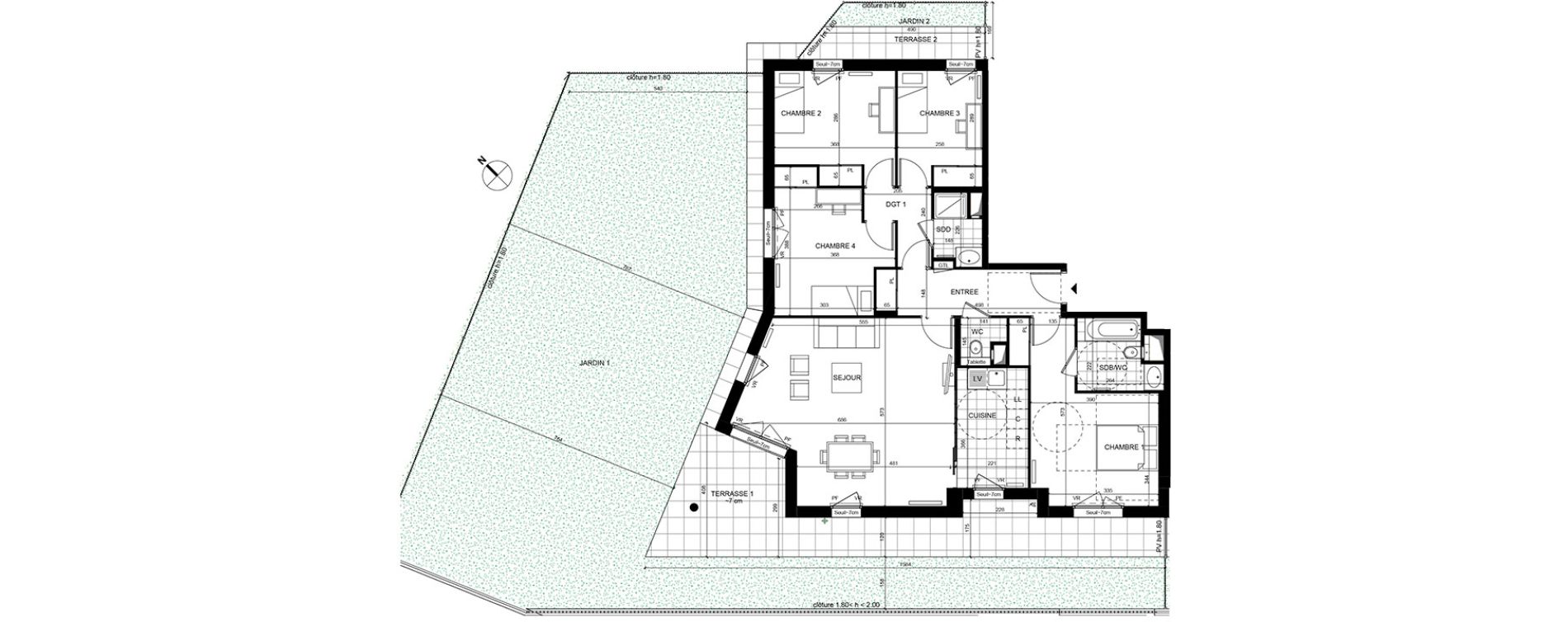 Appartement T5 de 112,60 m2 &agrave; Rueil-Malmaison Centre