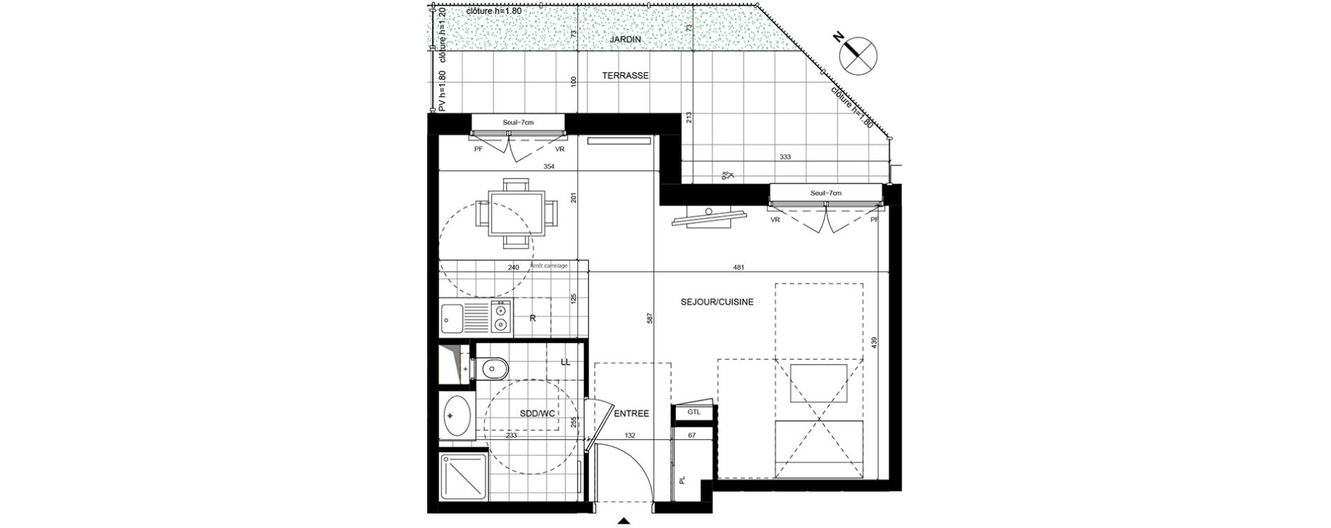 Appartement T1 de 36,10 m2 &agrave; Rueil-Malmaison Centre